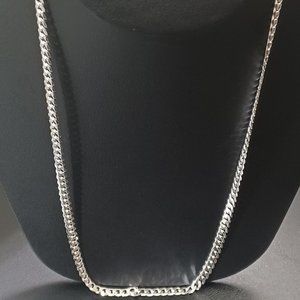 925 Sterling Silver Chain Cuban Diamond Cut